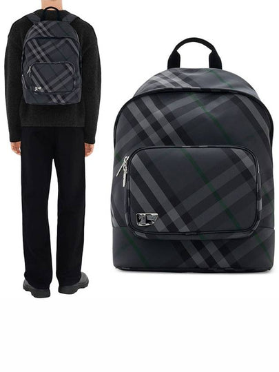 Grid Check Backpack Charcoal - BURBERRY - BALAAN 2