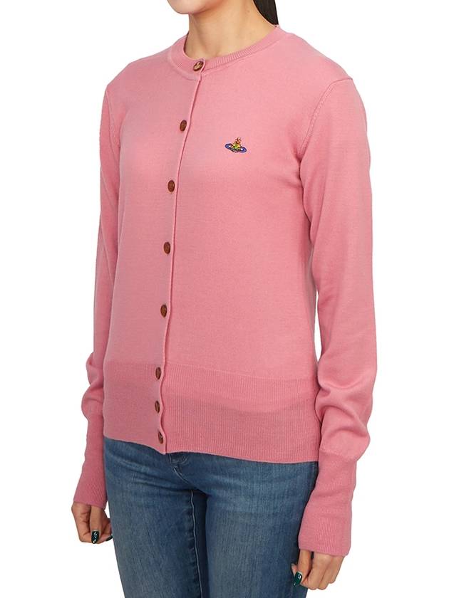 Bea Logo Wool Cardigan Pink - VIVIENNE WESTWOOD - BALAAN 4