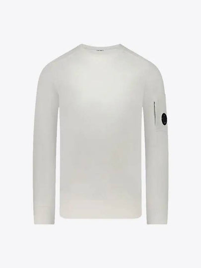 Extra Fine Merino Wool Crew Neck Knit Top White - CP COMPANY - BALAAN 2