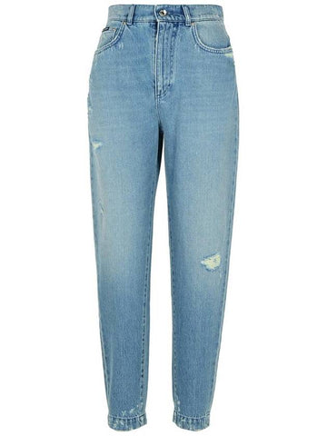 Dolce & Gabbana Light Blue Cotton Jeans - DOLCE&GABBANA - BALAAN 1