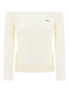 Logo Embroidered Knit Top Ecru - A.P.C. - BALAAN 1