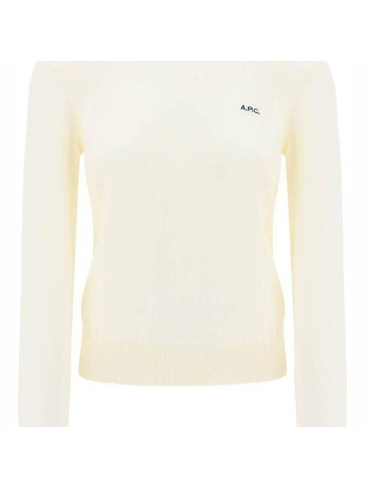 Logo Embroidered Knit Top Ecru - A.P.C. - BALAAN 1