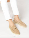 Summer Charms Walk Suede Loafers Sand Beige - LORO PIANA - BALAAN 3