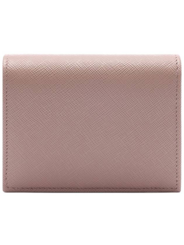 Saffiano Metal Logo Gold Fold Wallet Pink - PRADA - BALAAN 5