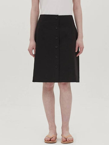 buttoned linen skirt_black - JUN BY JUN K - BALAAN 1