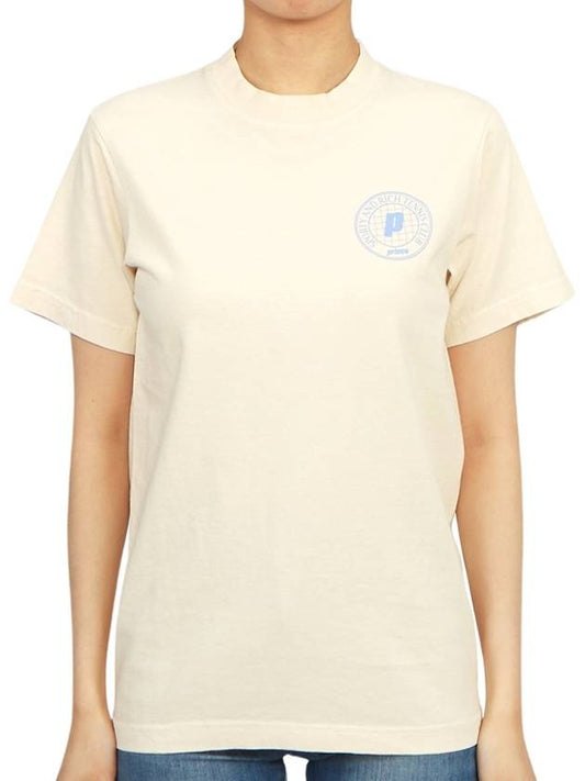 Prince Logo Print Cotton Short Sleeve T-Shirt Cream - SPORTY & RICH - BALAAN 2