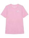 Women's Sportswear Club Essentials Logo Crew Neck Short Sleeve T-Shirt Pink - NIKE - BALAAN 1