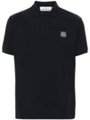 Compass Patch Short Sleeve Polo Shirt Navy - STONE ISLAND - BALAAN 2