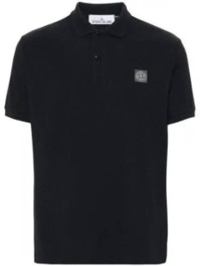 Compass Patch Short Sleeve Polo Shirt Navy - STONE ISLAND - BALAAN 2