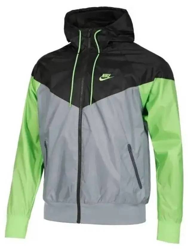 Sportswear Windrunner Hoodie Track Jacket Cool Grey Action Green - NIKE - BALAAN 2