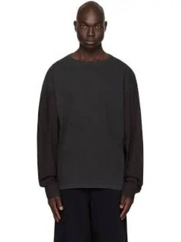 Cotton Long Sleeve T-Shirt Anthracite - MAISON MARGIELA - BALAAN 1