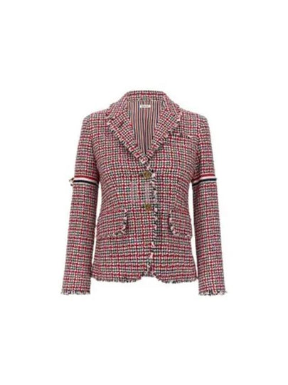 Check Pattern Tweed Jacket Red - THOM BROWNE - BALAAN 2