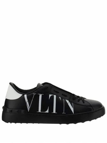 VLTN logo white tab low top sneakers black - VALENTINO - BALAAN 1