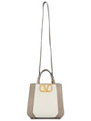 V Logo Signature Leather Tote Bag Grey - VALENTINO - BALAAN 8