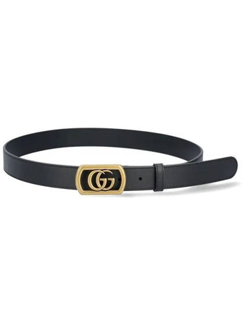 Frame Double G Buckle Belt Black - GUCCI - BALAAN.