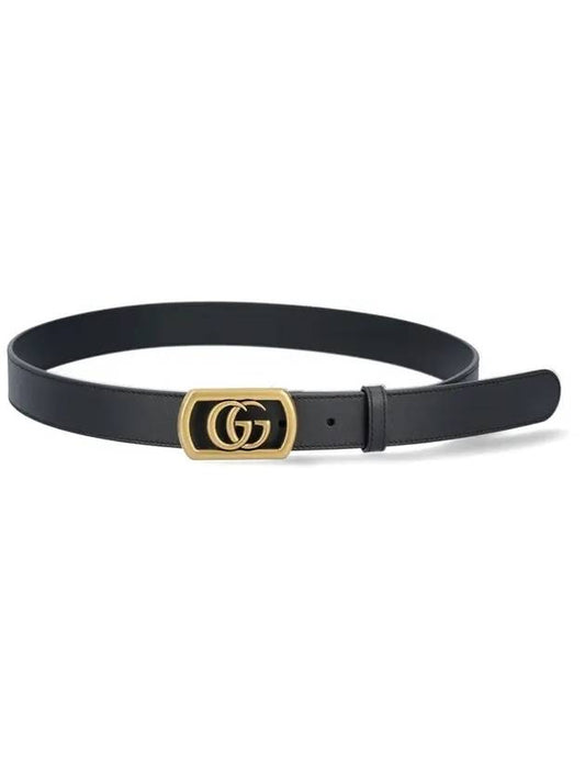 Frame Double G Buckle Belt Black - GUCCI - BALAAN 1