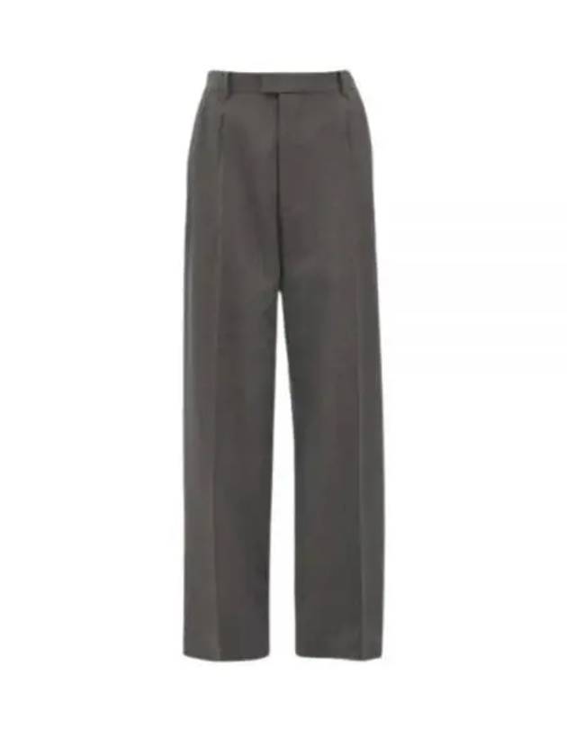 Pleated Straight Pants Grey Melange - BOTTEGA VENETA - BALAAN 2