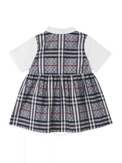 Burberry Girls Mini Mitsie Check Panel Polo Dress Size 12M - BURBERRY - BALAAN 2