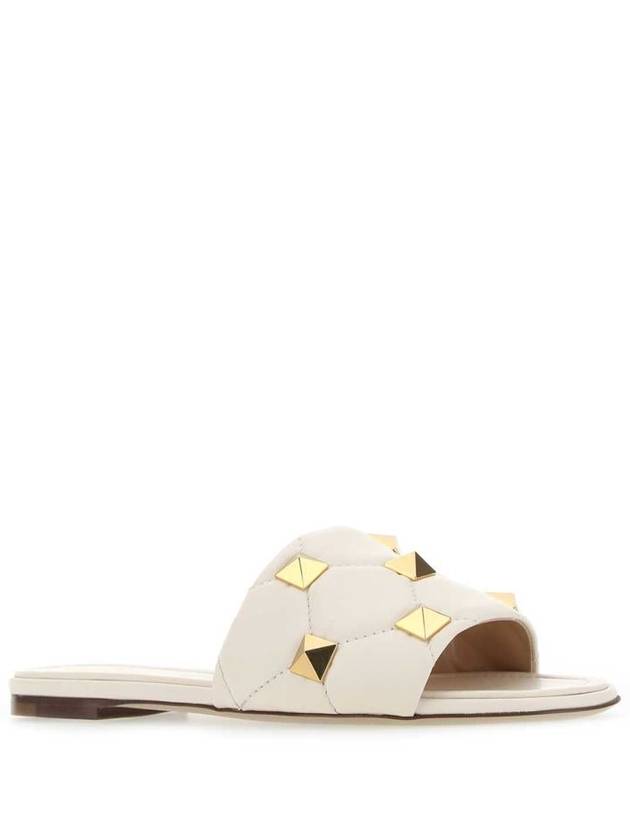 Roman Stud Slippers White - VALENTINO - BALAAN 3