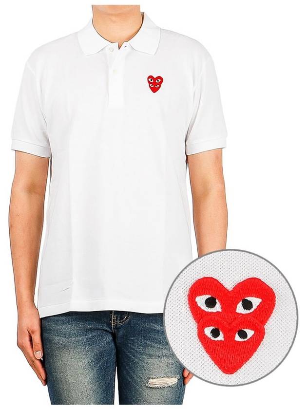 P1T290 WHITE Men s Collar Short Sleeve T Shirt - COMME DES GARCONS - BALAAN 1