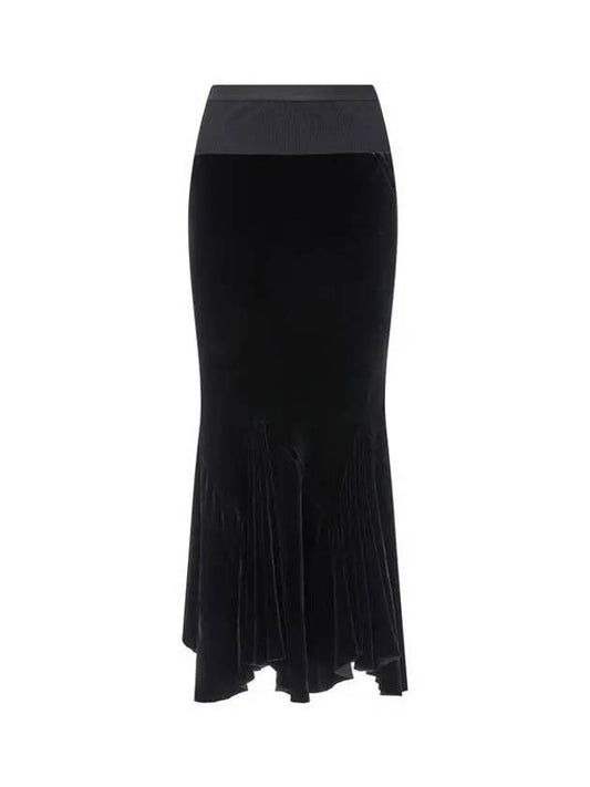 WOMEN Velvet Bias Mermaid Skirt Black 271348 - RICK OWENS - BALAAN 1