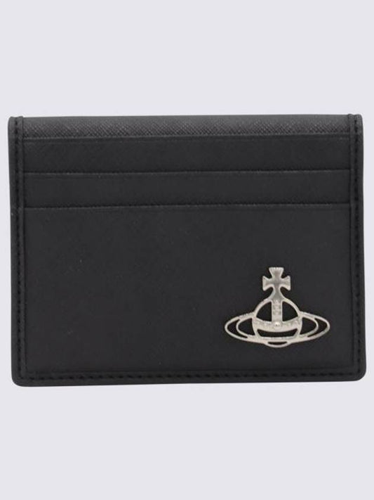Saffiano Card Wallet Black - VIVIENNE WESTWOOD - BALAAN 1