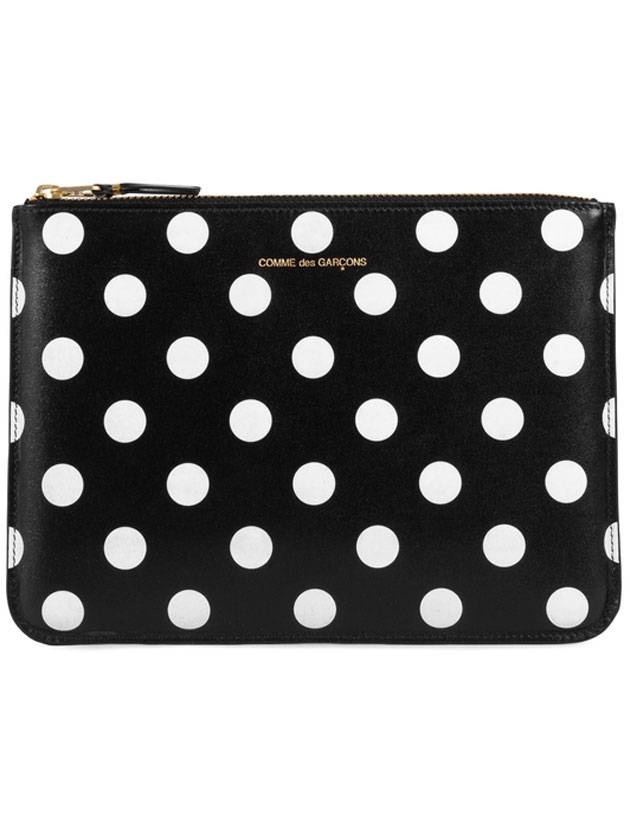 Polka Dot Logo Pouch Bag Black - COMME DES GARCONS WALLET - BALAAN 1