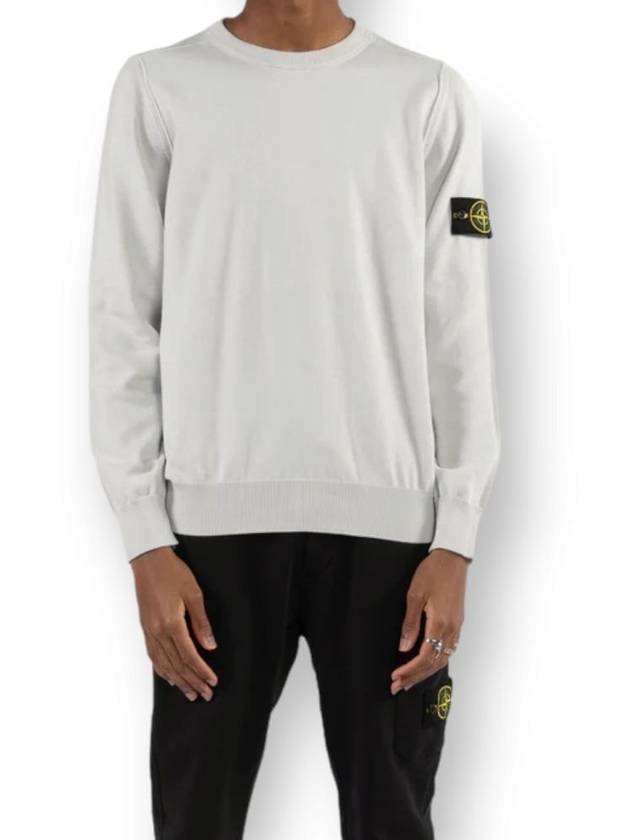 Logo wafan round neck knit white 761562160 V0020 - STONE ISLAND - BALAAN 2