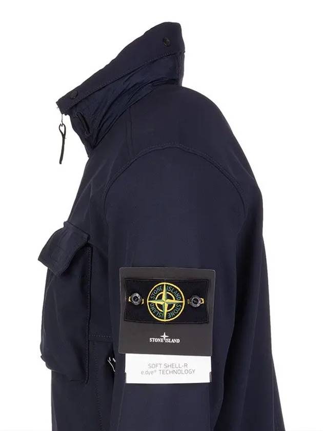 Softshell Zip Up Jacket Navy - STONE ISLAND - BALAAN 4