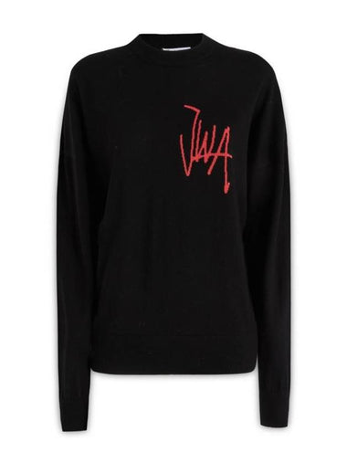 Chest Logo Wool Knit Top Black - JW ANDERSON - BALAAN 1