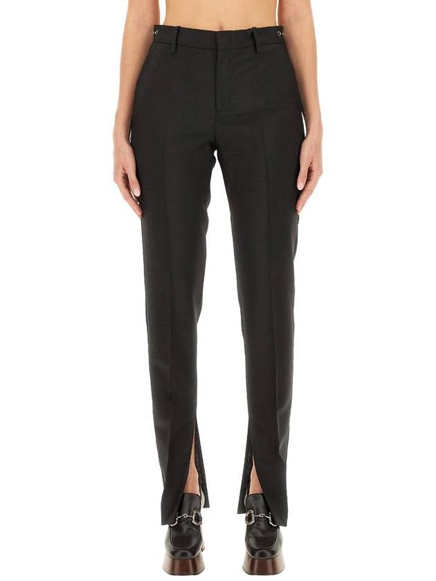 Mohair Wool Straight Pant Black - GUCCI - BALAAN 2