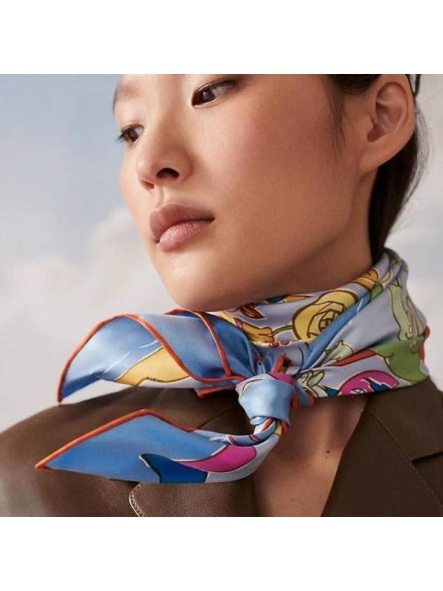 Mille Et Un Lapins Silk Scarf Blue Lavender - HERMES - BALAAN 3