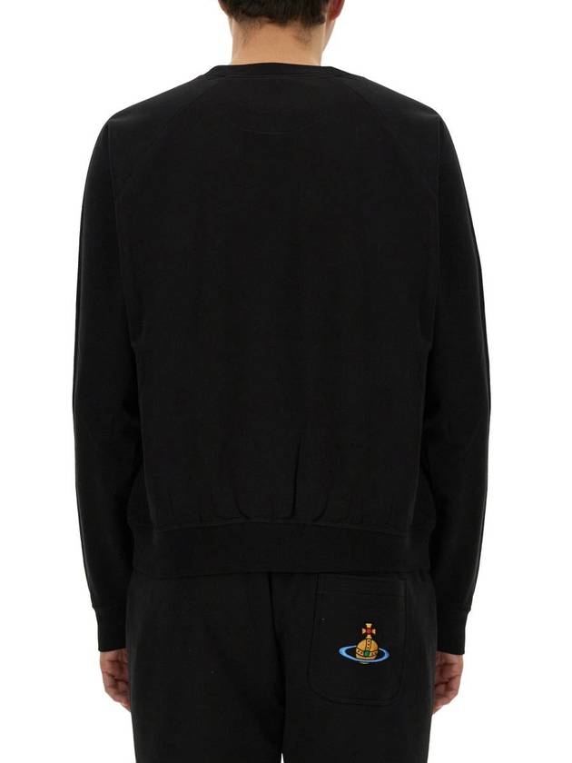 Embroidered Logo Cotton Sweatshirt Black - VIVIENNE WESTWOOD - BALAAN 7