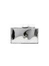 Skull Embellished Metallic Leather Card Wallet Silver - ALEXANDER MCQUEEN - BALAAN 2