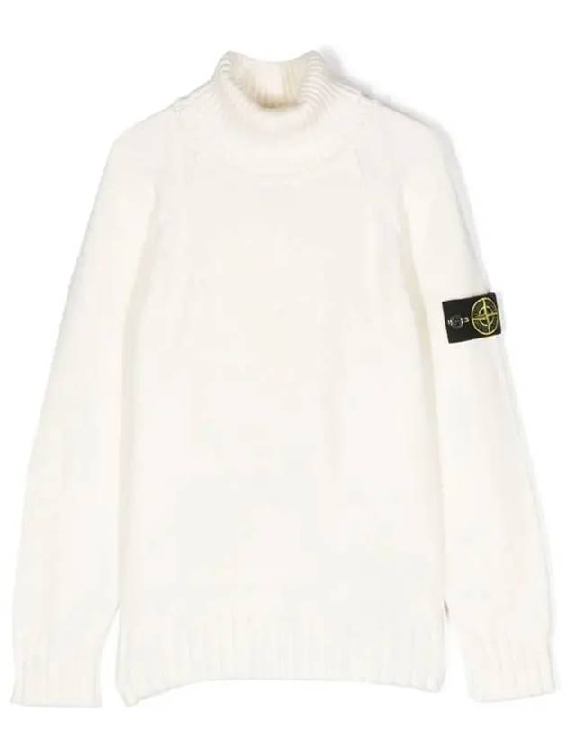 Kids Logo Patch Knit Top White - STONE ISLAND - BALAAN 2