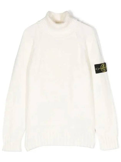 Kids Logo Patch Knit Top White - STONE ISLAND - BALAAN 2