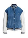 Pony Logo Denim Bomber Jacket Blue - POLO RALPH LAUREN - BALAAN 2