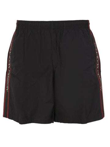 Men's Side Logo Tape Swim Shorts Black - ALEXANDER MCQUEEN - BALAAN 1