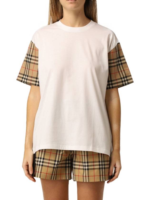 Vintage Check Sleeve Short Sleeve T-Shirt White - BURBERRY - BALAAN 3