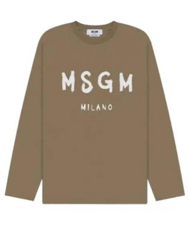 Logo Long Sleeve T-Shirt Brown - MSGM - BALAAN 2