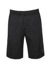 Lens Wappen Cargo Shorts Black - CP COMPANY - BALAAN.