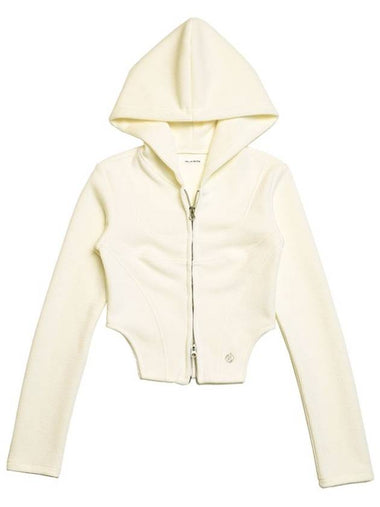 SWAN LAKE CROP 2WAY ZIP UP HOODY CREAM - DON’T ASK MY PLAN - BALAAN 1