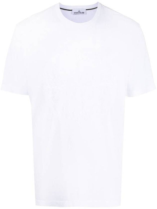 Men's Embroidered Logo Short Sleeve T-Shirt White - STONE ISLAND - BALAAN 1