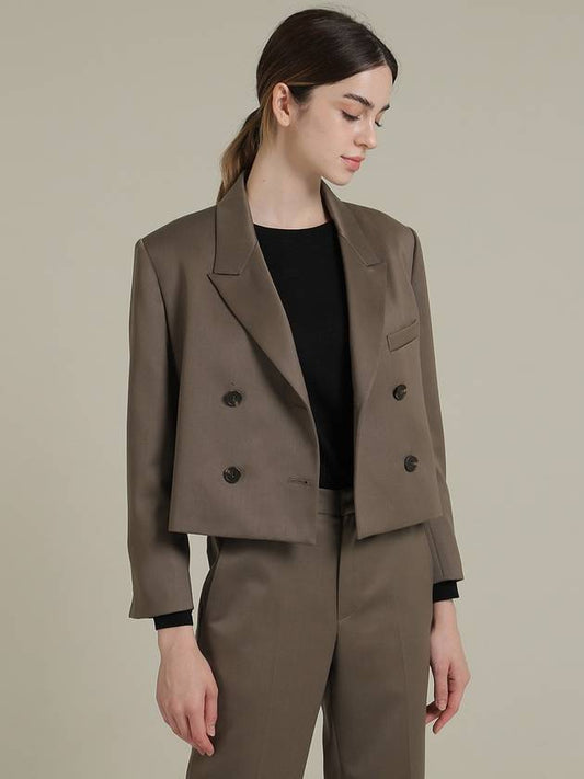Semiwide autumn brown cropped mini wool jacket - RS9SEOUL - BALAAN 2