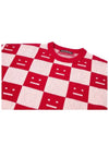 Katlas Checkerboard Knit Top Red - ACNE STUDIOS - BALAAN 5