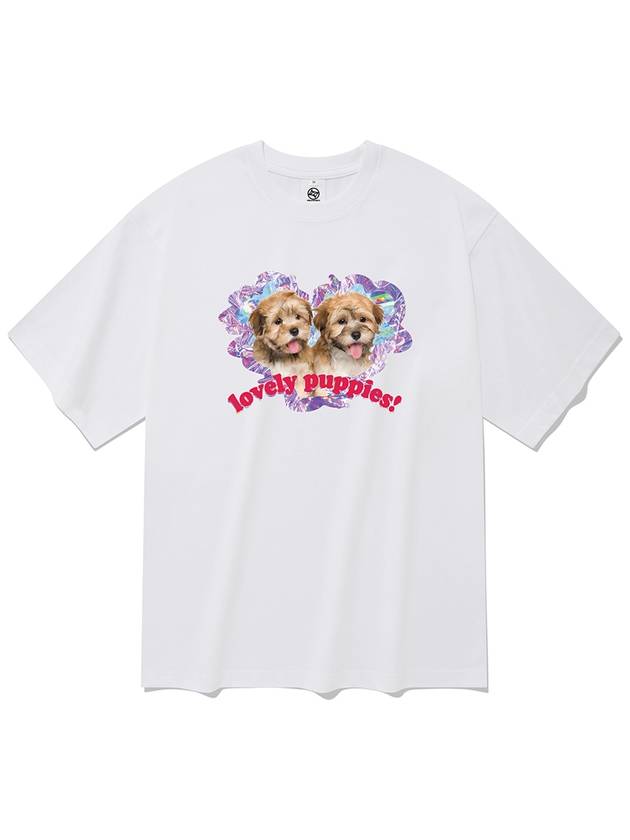 Lovely Puppy Short Sleeve T Shirt White - RADINEO - BALAAN 1