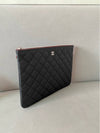 Medium Classic Clutch Bag Caviar Leather & Silver Black - CHANEL - BALAAN 5