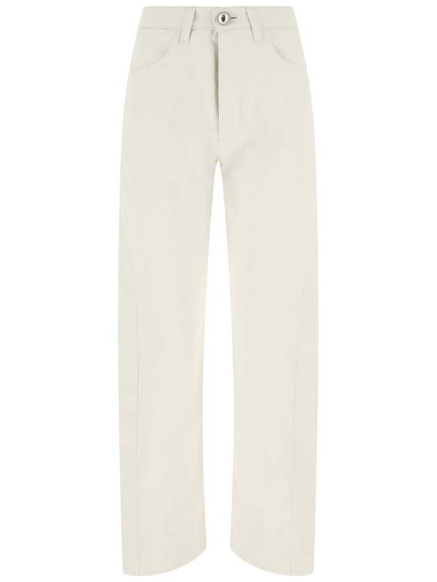 Women's Loose Fit Casual Straight Pants White - JIL SANDER - BALAAN 2