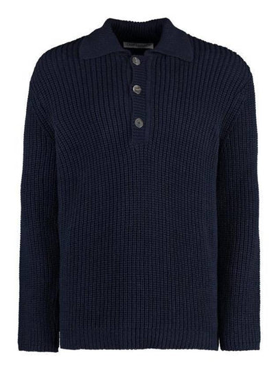 Big Piquet Chunky Cotton Polo Knit Top Navy - OUR LEGACY - BALAAN 2