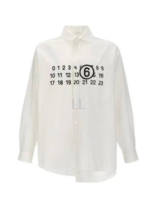 Number Cotton Poplin Long Sleeve Shirt White - MAISON MARGIELA - BALAAN 2